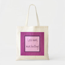 Less work, more knitting! Purple Canvas Bag