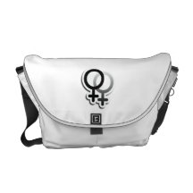 LESSBIAN LOVE SYMBOLS BLACK COURIER BAG