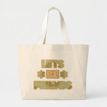 Lets be Friends Retro Trendy Tote Bag