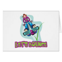 Lets Bounce Pogo Stick Greeting Cards