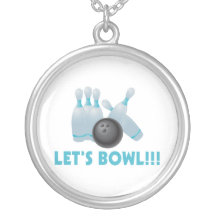 Let's Bowl Bowling Ball & Pins Necklace