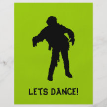 Let's Dance! Zombie Black Silhouette Custom Flyer