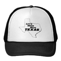 Let's Mess With Texas White Mesh Hats