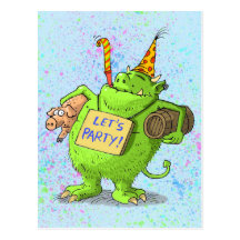 lets party postcard