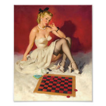 Lets Play a Game - Retro Pinup Girl Photo