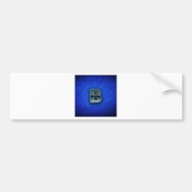 Letter B - neon blue edition Bumper Stickers