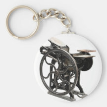 letterpress machine round keychain