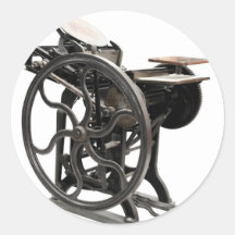 letterpress machine round stickers