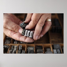 letterpress metal numbers poster