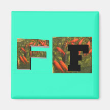 Letters - F - fish Refrigerator Magnet