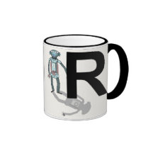 Letters - R - Robot Coffee Mug