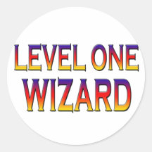 Level one wizard round stickers