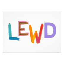 Lewd fun silly risque crude naughty word art personalised announcements