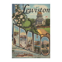 Lewiston, Idaho - Large Letter Scenes Canvas Print