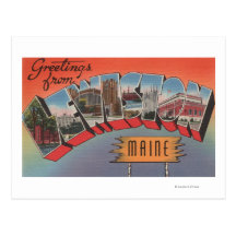 Lewiston, Maine - Large Letter Scenes Postcard