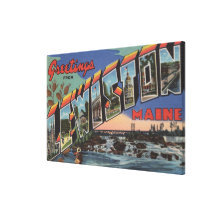 Lewiston, Maine (River Scene) Canvas Print
