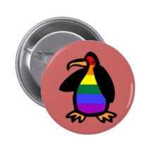 LGBT Penguin Pinback Button
