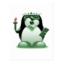 Liberty Tux (Linux Tux) Postcard