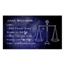 Libra Horoscope Business Card