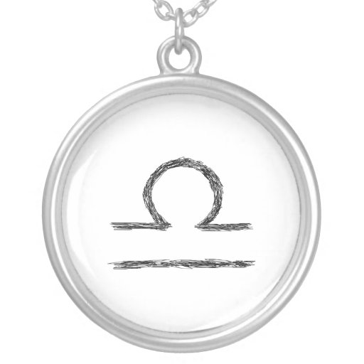 Libra. Zodiac Astrology Sign. Black. Custom Necklace
