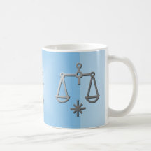Libra Zodiac Star Sign Silver Blue Tea Coffee Mug