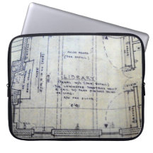 Library Blueprint Laptop Sleeve