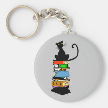 Library Cat Key Chains