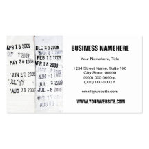 Library Date Stamps Business Cards
