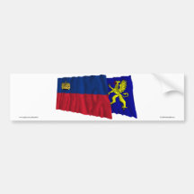Liechtenstein & Balzers Waving Flags Bumper Sticker