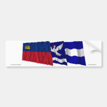 Liechtenstein & Eschen Waving Flags Bumper Sticker
