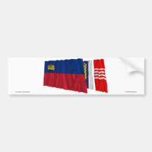 Liechtenstein & Schaan Waving Flags Bumper Sticker