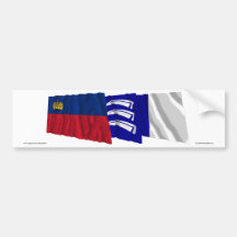 Liechtenstein & Triesen Waving Flags Bumper Sticker