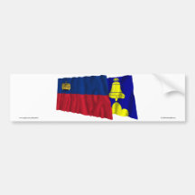 Liechtenstein & Triesenberg Waving Flags Bumper Sticker