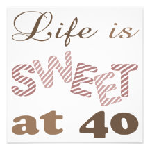 Life Is Sweet At 40 Personalised Announcement