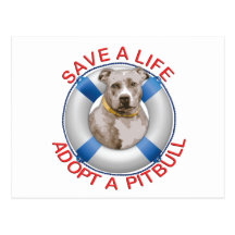 Life Preserver with Pitbull Adoption Postcards