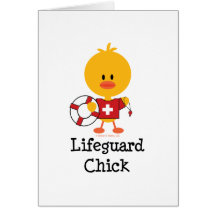 Lifeguard Chick Greeting Card