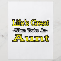 Life's Great When You're an Aunt Full Colour Flyer