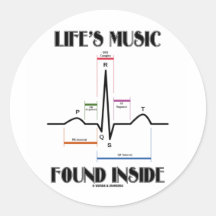 Life's Music Found Inside (ECG/EKG Heartbeat) Sticker