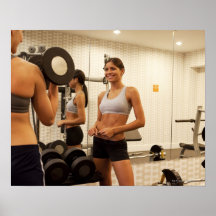 Lifting weights in the gym posters