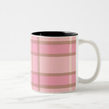 Light and dark pink tartan mug