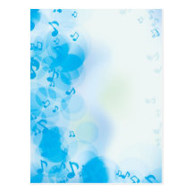 light and fun bubbly music notes post cards