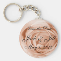 Light Apricot Save the Date Keychain