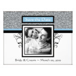 Light Blue and Black Save the Date Photo Cards