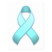 Light Blue Awareness Ribbon Postcard