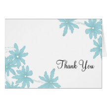 Light Blue Daisies Bridesmaid Thank You Note Card