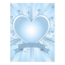Light Blue Heart Design Postcard