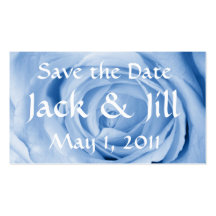 Light Blue Rose Save the Date Business Card