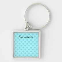 Light blue snowflakes pattern keychain