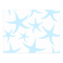 Light Blue Starfish Pattern. Postcard