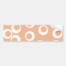 Light Brown and White Circles Pattern. Bumper Sticker